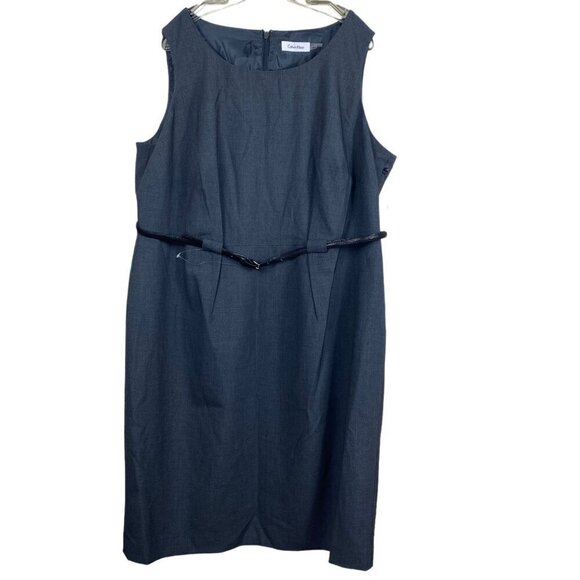 Calvin Klein Grey Work Dress With Belt Size 18W NWT - Picture 2 of 14
